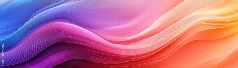 Poster dynamic color waves with soft gradients, fluid abstract design
