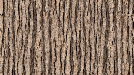 Obraz premium This unique bark texture showcases vertical grooves on a tree, illuminated by soft daylight in a serene forest setting SEAMLESS PATTERN
