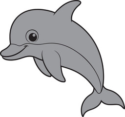 Dolphin vector art illustration on a white background