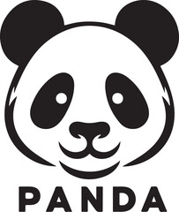 Minimal Panda silhouette vector illustration