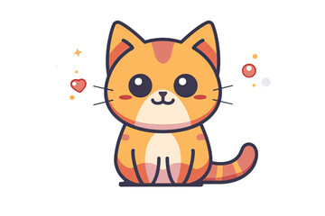 Adorable cartoon-style orange cat with a happy expression. Perfect for children's illustrations, stickers, and cute designs.