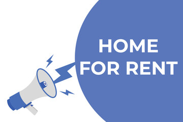 home for rent button, banner, label, template for website. home for rent text with colorful megaphone icon
