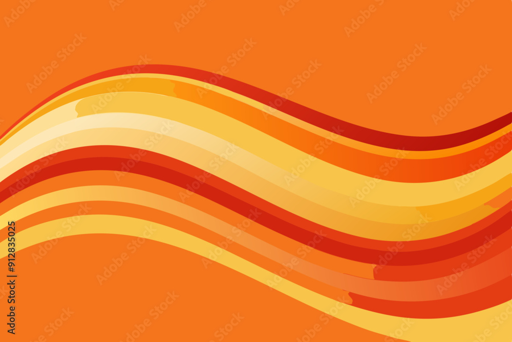 Poster a vibrant abstract background featuring flowing waves in shades of orange, yellow, and red. the desi