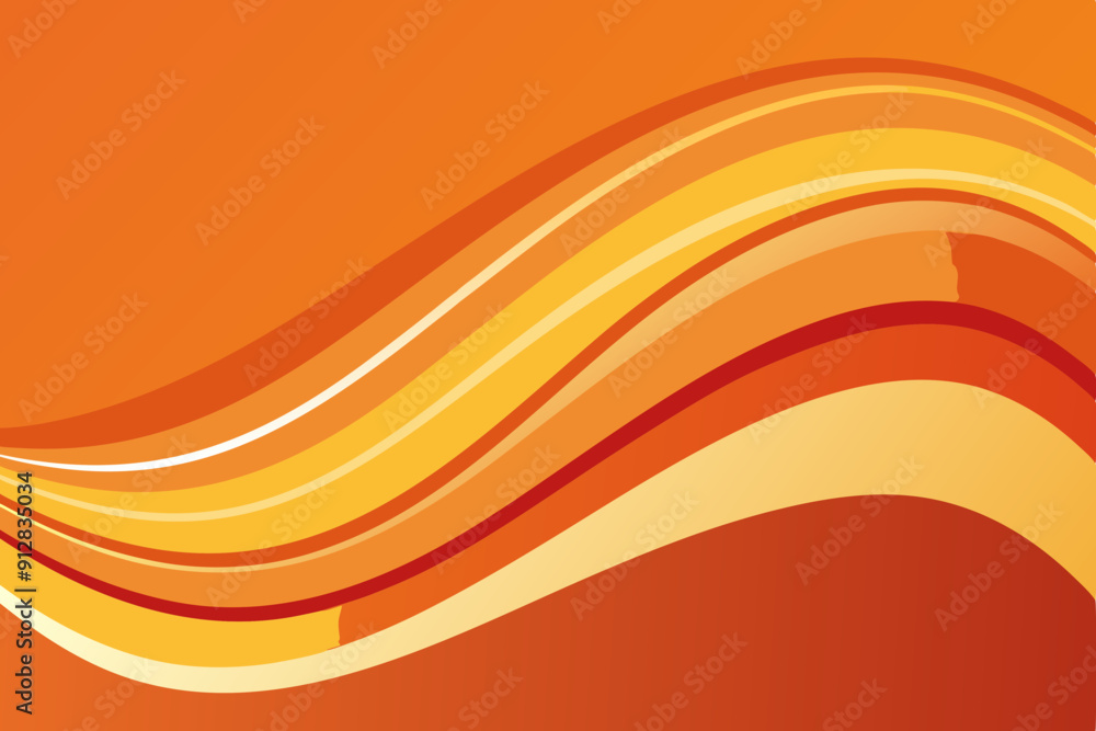 Poster a vibrant abstract design featuring flowing waves in shades of orange, yellow, and red. the smooth c