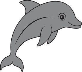 Dolphin vector art illustration on a white background