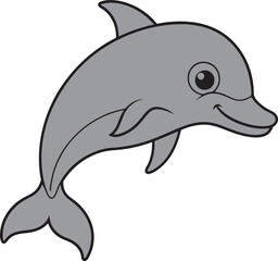 Fototapeta premium Dolphin vector art illustration on a white background