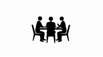 Office icon of a team meeting.