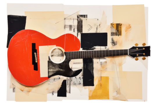 PNG Collage guitar art electronics. - Powered by Adobe