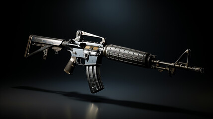 Naklejka premium 3d army weapon photo. generative ai