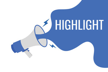 highlight button, banner, label, template for website. highlight text with colorful megaphone icon
