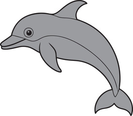 Dolphin vector art illustration on a white background