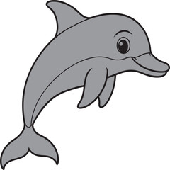 Dolphin vector art illustration on a white background