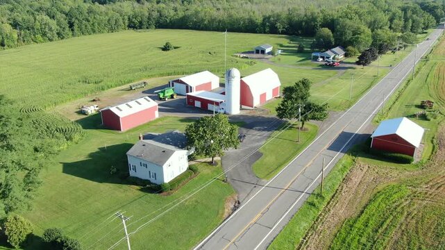 Rural Farm Aerial Footage