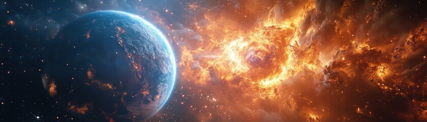 Obraz premium Earth and Metaverse 