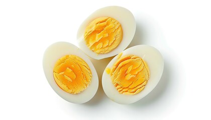 Slice egg on white background