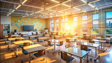 A Generative AI Classroom: Sunlit Learning Space  generative AI