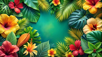 Vibrant Tropical Paradise  generative AI