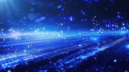 Obraz premium A mesmerizing blue background with shimmering particles, ideal for showcasing technology, creativity, or nightlife themes.