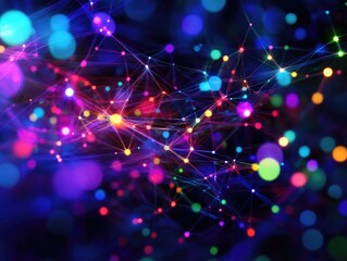 Obraz premium Abstract digital connections with vibrant lights, tech network
