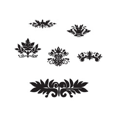 Illustrator Artwork , Ornamental Floral Embellishments Vector Illustration