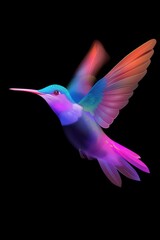 Obraz premium Softly gradient-hued hummingbird in a semi-realistic style
