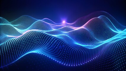 Abstract digital wave of particles. Futuristic point wave. Technology Colorful Background