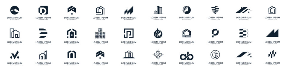 Set of corporate business identity logo design template.