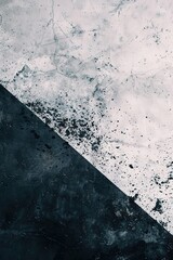 Monochrome marble texture with diagonal divide