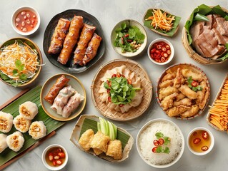 Xoi. The most popular Vietnamese dishes. Sticky rice dishes served with a variety of toppings, such as mung beans, fried shallots, and meats.