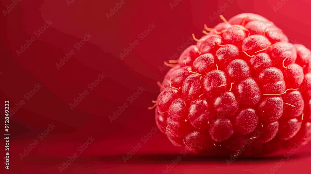 Aufkleber detailed shot of a raspberry showcasing the deep red color and delicate drupelet structure