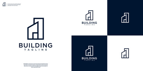 Abstract building structure real estate, architecture, construction logo design vector