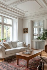  Elegant furniture in spacious living room 