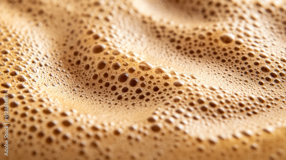 Aufkleber macro shot of the texture of a pumpkin spice latte highlighting the creamy frothy top with a dusting