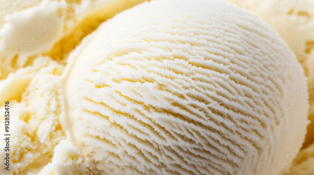 Aufkleber macro shot of the texture of an ice cream scoop showcasing the creamy smooth surface with tiny ice c