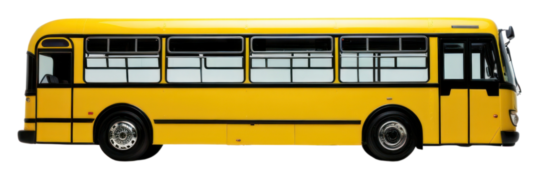 PNG Yellow bus reflection isolated