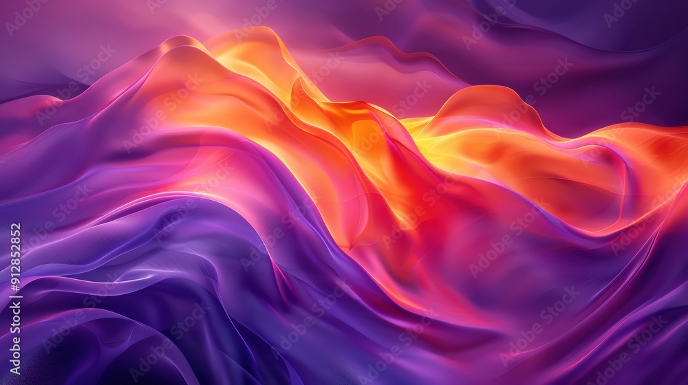 Poster a stunning abstract wave of vibrant colors and fluid shapes, creating a mesmerizing visual experienc