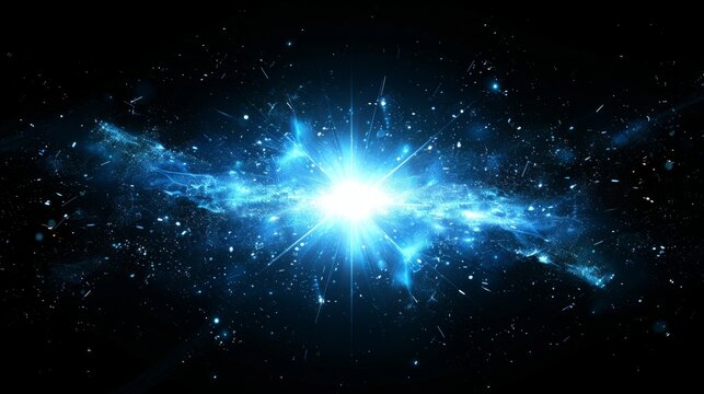 Bright blue cosmic explosion in deep space