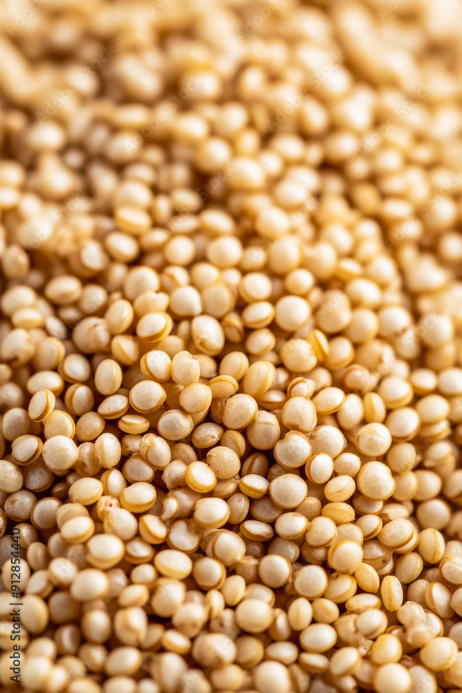 Aufkleber macro shot of the texture of quinoa displaying the tiny round grains with a creamy white hue and sub