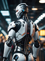 Close-up Portrat of a female Cyborg