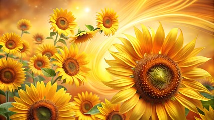 Fototapeta premium A Playful Exploration of Color and Form Through Sunflowers AI generated