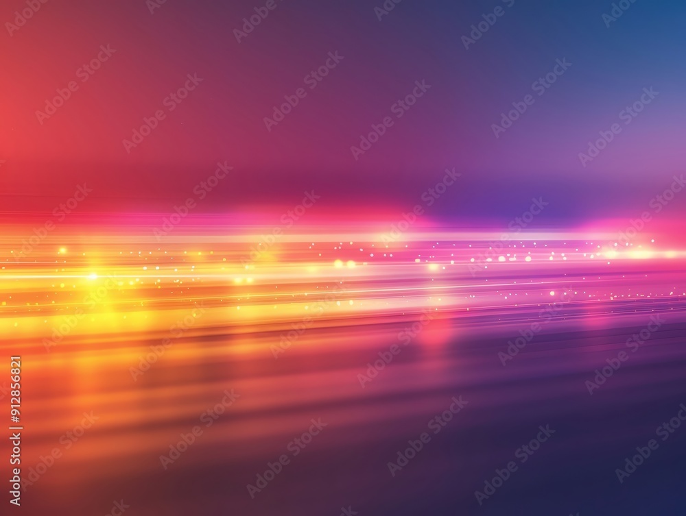 Poster a vibrant abstract background showcasing dynamic light trails in various colors, ideal for design an