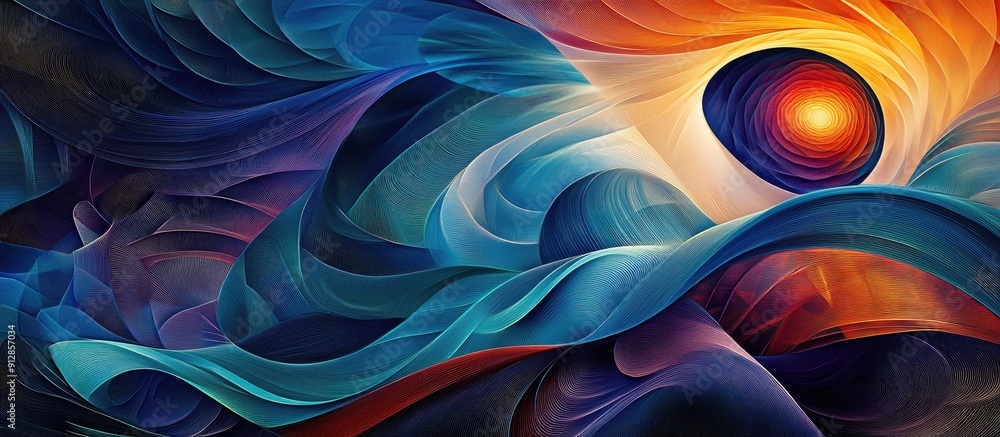 Poster dynamic wave patterns a composition of swirling and twisting motifs reflecting education research an