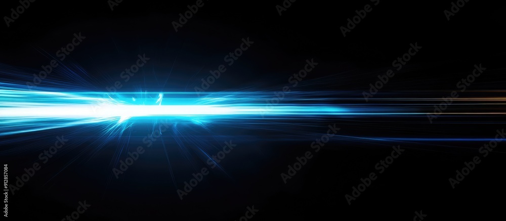 Poster dynamic abstract light glare effect representing futuristic technology and high speed movement