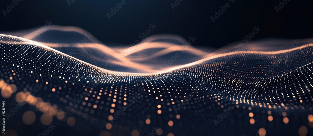 Poster futuristic abstract background featuring digital technology with lines and dots