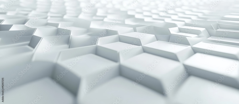 Poster geometric grid pattern featuring a white hexagon in perspective contemporary background design with 