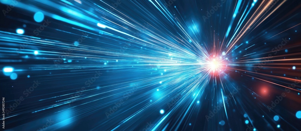 Poster dynamic abstract light glare effect representing futuristic technology and high speed movement