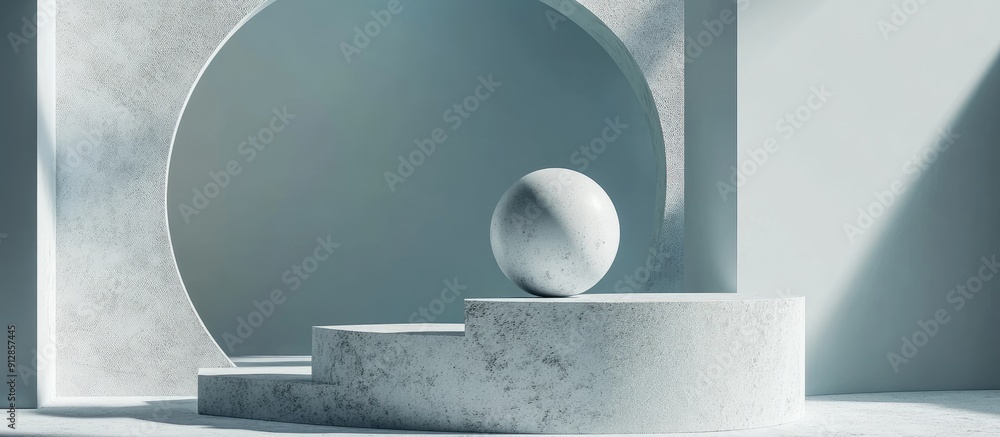 Poster minimalist geometric design in abstract 3d rendering