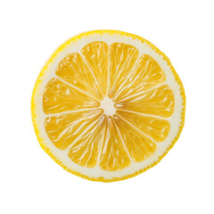Single Lemon Slice on a White Transparent Background PNG