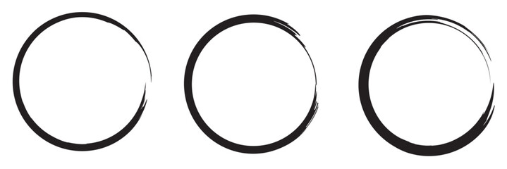 brush circle vector set on a white background