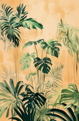 pattern with palm trees
